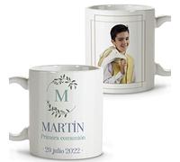 LolaPix Taza Personalizada Comunion. Ideas Regalos de Primera Comunion. Apta para Microondas y Lavavajillas 330ml. Color Interior a Elegir. Comunión Letra Adorno