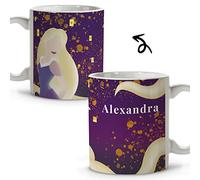 LolaPix Taza Princesas DIsney. Taza Personalizada con Nombre. Tazas Disney. Cerámica. 330 ml. Varios diseños y colores de Interior. Regalos Originales. ENREDADOS