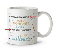 LolaPix Taza profe. Tazas personalizadas. Tazas desayuno originales. Tazas con frases. Regalos personalizados. Millones Negro