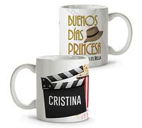 LolaPix Taza San Valentin Personalizada Apta para Lavavajillas. Regalos para Cinefilos. Tazas Originales para Regalar Hombre. Regalos Originales para Parejas. Taza Cerámica 330ml. LA Vida ES Bella