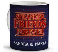LolaPix Taza STRANGER FOREVER personalizada con nombre. Regalos Frikis personalizados. Tazas personalizadas de cerámica. Varios diseños y colores de Interior. STRANGER FOREVER