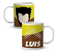 LolaPix Taza Superhéroes Personalizada con Nombre. Plástico. Vuelta al cole. Varios Diseños y Colores Interior. Lobezno