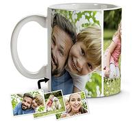 LolaPix Tazas con foto. Taza personalizada. Tazas originales para regalar. Taza de cerámica 330ml. Regalos personalizados. Hasta 4 fotos. COLORES a ELEGIR. 3 FOTOS