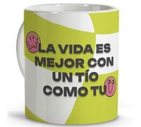 LolaPix Tazas desayuno. Tazas originales para regalar. Regalo tío. Regalo para tío. Taza cerámica 330 ml.
