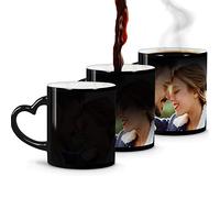 LolaPix Tazas originales para regalar. Taza personalizada con foto y texto. Regalos para hombre. Regalo mujer. Regalo novia. Taza Cerámica 330ml. Taza mágica con asa corazón
