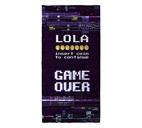 LolaPix Toalla de Piscina. Regalos Personalizados. Toalla de Playa. Toallas Personalizadas con Nombre. Varios diseños. Game Over