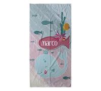 LolaPix Toalla Personalizada con Nombre. Toalla Baño Infantil. Toalla Playa. Toalla Piscina/Piscina. Algodón y Microfibra. Regalos Originales. Varios Tamaños. Ballenato Infantil