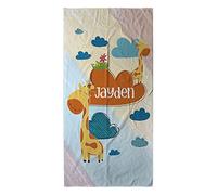 LolaPix Toalla Personalizada con Nombre. Toallas Playa Infantiles. Toalla Playa. Toalla Piscina/Piscina. Algodón y Microfibra. Regalos Originales. Varios Tamaños. Jirafa Infantil