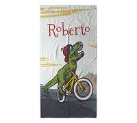 LolaPix Toalla Personalizada Playa Infantil. Toalla Playa Bebe. Toallas Personalizadas con Nombre. Varios Tamaños. Bike