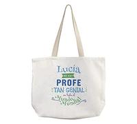 LolaPix Tote bag personalizado. Regalos para profesores. Bolso de tela. Varios diseños. PROFE GENIAL
