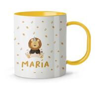 LolaPix Vaso personalizado infantil. Taza Personalizada. Taza plastico infantil. Regalo Personalizado. Tazas Originales para Regalar. Colores a elegir. León flores