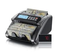 LOLARAN AL1000 - Máquina de contador de dinero con contador de valor, soporte dólar y euro, UV, MG, MT, IR, DD con detección de falsificaciones, contador de efectivo con visualización LCD, lote y