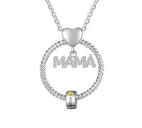 LoLaTide Collar Personalizado para Mamá, Colgante Mamá con Nombres y Piedras, Collar Grabado Mujer, Joyas Día de la madre Cumpleaños (plateado, 3 nombres)