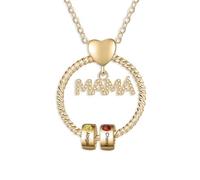LoLaTide Collar Personalizado para Mamá, Colgante Mamá con Nombres y Piedras, Collar Grabado Mujer, Joyas Día de la madre Cumpleaños (oro, 5 nombres)