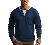 LoLayered Waffle - Camiseta de manga larga de dos piezas | Camisas de otoño para uso diario, manga larga, para casa, descanso, gimnasio, otoño, estilo calle, viajes, casual, lisa