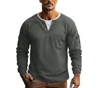 LoLayered Waffle - Camiseta de manga larga de dos piezas | Camisas de otoño para uso diario, manga larga, para casa, descanso, gimnasio, otoño, estilo calle, viajes, casual, lisa