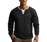 LoLayered Waffle - Camiseta de manga larga de dos piezas | Camisas de otoño para uso diario, manga larga, para casa, descanso, gimnasio, otoño, estilo calle, viajes, casual, lisa