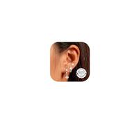 LOLIAS 3 Pares Pendientes Mujer Plata de Ley 925 Chapada en Oro Dorados de 14K Pendientes Pequeños CZ Pendientes Aro Piercings Oreja para Múltiples Piercings