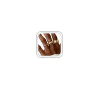 LOLIAS 4PIEZAS Anillos Mujer Chapado en Oro de 16K Anillos Mujer Anillo