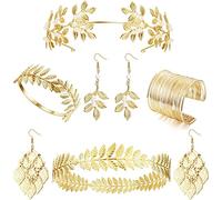 LOLIAS 9 Piezas Brazalete de Brazo Ajustable Parte Superior Brazo Pulsera para Mujer Brazaletes Dorados Abiertos Suaves Brazalete Hoja Boho Muñequera Brazalete