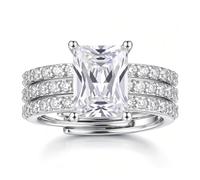 LOLIAS Anillos Mujer Plata Anillos Mujer Acero Inoxidable Ajustable Anillo Compromiso Plata de Ley 925 Alianzas de Matrimonio Joyas Regalos Mujer Cumpleanos