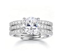LOLIAS Anillos Mujer Plata Anillos Mujer Acero Inoxidable Ajustable Anillo Compromiso Plata de Ley 925 Alianzas de Matrimonio Joyas Regalos Mujer Cumpleanos