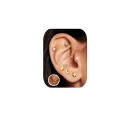 LOLIAS Pendientes Oro 14 Quilates Pendientes Botón Acero Inoxidable para Mujer Cartílago Hélice Concha Piercing para Trago Joyería Tornillo Pequeño Juego CZ para Múltiples Piercings