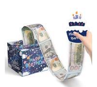 Lolileo Hucha de Cumpleaños para Tirar,Caja Regalo Dinero para Cumpleaños,Adecuado para Cualquier Edad, Adecuado para Niñas, Niños, Familiares Y Amigos Caja de Sorpresas de Cumpleaños （Azul）