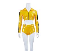 LoliMiss Disfraz de Kill Bill para mujer, disfraz de Beatrix Kiddo The Bride para cosplay, traje de batalla para Halloween, amarillo, talla XXL