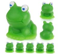 LOLIPPYY 10 Piezas Mini Figuras de Rana de Resina con Ojos Azules Decoraciones Versátiles para Jardín Hogar y Micro Conjunto de Pequeñas y Detalladas