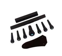 LOLIPPYY 10 Piezas Puentes de Ébano para Guitarra Acústica Incluye Tuerca Sillín Pasadores y de Varilla Tensor de Repuesto Clásicas y Naturales