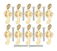 LOLIPPYY 10 Piezas Tiradores de Cajón de Metal Diseño de Nota Musical, 10 Piezas, un Orificio de 5 MM, Tamaño Pequeño, Manijas para Armarios, Tocadores y Muebles Infantiles, Accesorios para