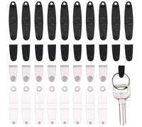 LOLIPPYY 100 piezas Clips de Plástico para Llaveros con Conector de Presión Transparente y Negro Sujetador para Tarjetas de Identificación y Accesorios Uso para Llaves y Mochilas