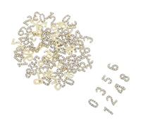 LOLIPPYY 100 Piezas Nail Number Charms con Rhinestone Brillantes Flatback Decoraciones para Uñas Pequeños Accesorios de Manicura con Base para DIY Elegante y Duradero