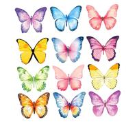 LOLIPPYY 12 piezas de Notas Adhesivas Autoadhesivas Unidades con Diseño Acuarela Mariposas Papel para Recordatorios y Organización Hogar Oficina y Estudio