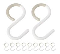 LOLIPPYY 12 piezas Ganchos S de Plástico Blancos de Unidades Pequeñas para Colgar Llaves Toallas y Utensilios Cocina y Baño Diseño Resistente y Multipropósito