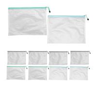 LOLIPPYY 12 Piezas Malla con Cremallera Organizador Transparente para Documentos Legal Carpetas de PVC Resistentes y Portátiles para Oficina Viaje y Almacenamiento Multifuncional