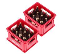 LOLIPPYY 2 Piezas Abridor Magnético de Botellas Forma de Caja de Cerveza Portátil y Compacto Diseño Rojo Atractivo Fácil de Fijar Nevera de Unidades para Bartenders y Hogar