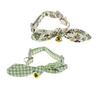 LOLIPPYY 2 Piezas Collar Ajustable para Mascotas Pequeño con Orejas de Conejo Ligero y Desmontable Collar para Perros y Gatos Pequeños Accesorio Cómodo y Encantador para Cachorros y