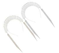 LOLIPPYY 2 piezas Corona Diadema de Diosas con Cristales Brillantes de Dorado y Plateado Accesorios para Bodas Fiestas y Compromisos Diseño Elegante y Fácil de Colocar para Mujeres