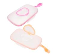 LOLIPPYY 2 piezas Dispensador Portátil de para Caja Almacenaje Resistente y Práctica para Viaje Uso Cuna y Carrito Apertura Amplia Fácil Acceso Colores Rosa y Naranja