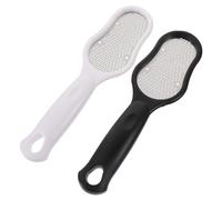LOLIPPYY 2 piezas Escofina para Pies de Acero Inoxidable Removedor de Callos y Durezas Exfoliante Doble Cara para Pedicura Profesional Compacto Cuidado para Pies Agrietados y Piel Muerta