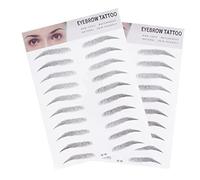 LOLIPPYY 2 piezas Pegatinas de Transferencia de Cejas Realistas de Negras Fáciles de Usar para Hombres y Mujeres Plantilla Temporal para Cejas Naturales y Densas sin Daño Recuperación