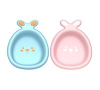 LOLIPPYY 2 piezas Pequeño Lavabo Infantil de Diseño Conejito Rosa Multifuncional y Portátil para Lavar Cara Pies y Objetos para Baño y Uso Diario Casa o Viaje