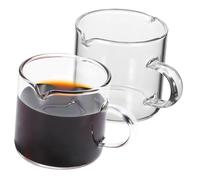 LOLIPPYY 2 piezas Tazas Café Espresso de Vidrio Borosilicato Resistente al Calor Vasos Transparentes con Doble para Vertido Preciso y Elegantes para Hogar y Oficina