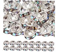 LOLIPPYY 200 Piezas Aro Espaciador De Rueda A Granel De Colores Espaciadores Encanto Cuentas Espaciadoras Suministros Para Hacer Joyas Talón Pequeño Focal Divisor Falso Bien Pedrería Silver