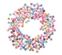 LOLIPPYY 200 Piezas Polymer Clay Round Beads Coloridos para Pulseras Collares DIY Materiales Joyería