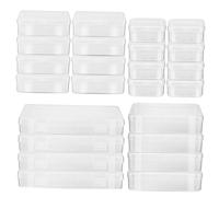 LOLIPPYY 24 Piezas Cajas Transparentes con Tapa Estuche Pequeño Organizador para Manualidades Herramientas y Papelería Contenedores Plásticos Apilables para Almacenamiento