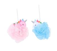 LOLIPPYY 2Piezas Bolas de Fregador de Unicornios Accesorios de Exfoliantes Ducha Cartoon Doméstico y Limpieza Corporal