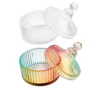 LOLIPPYY 2piezas Caja De Almacenamiento Para Polvos Puff Organizador Elegante Para Esponjas De Maquillaje Accesorio De Vanity y Decoración De Joyería Solución De Almacenamiento Práctica